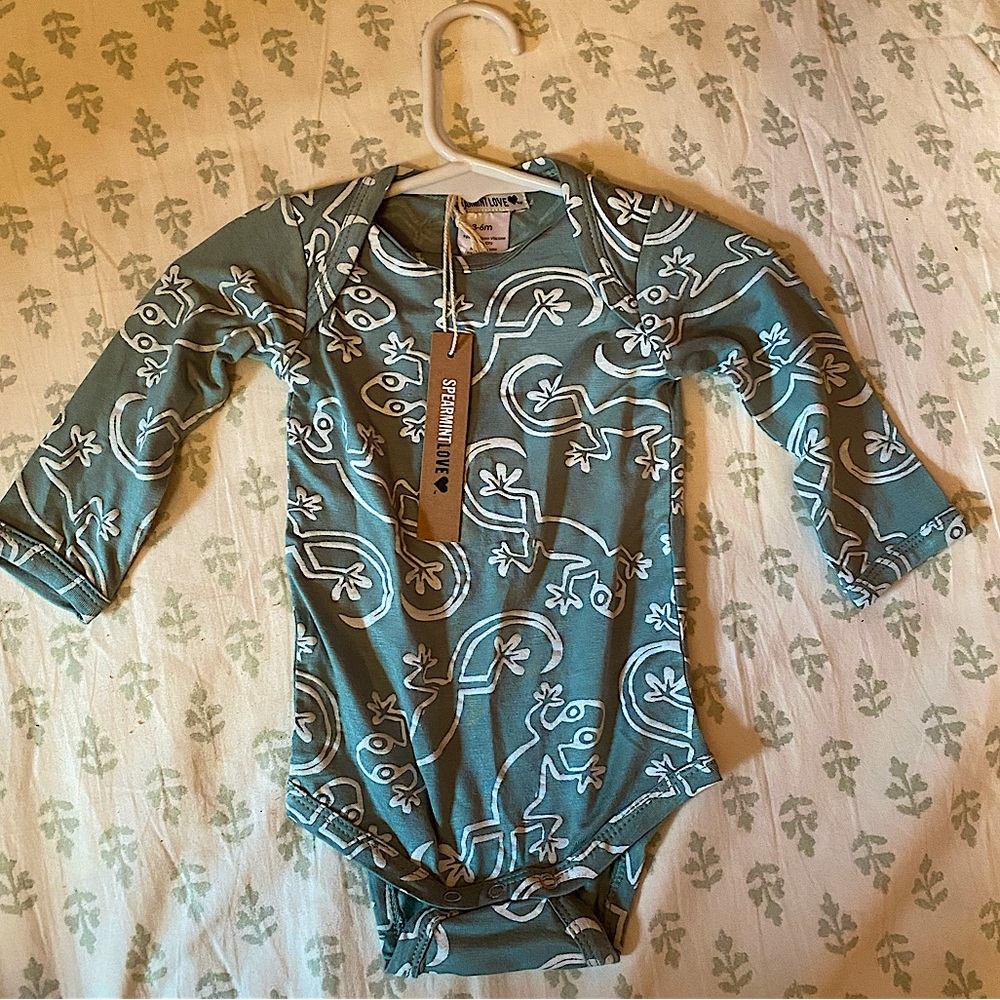 Spearmint Love 3 - 6 month onesie NWT